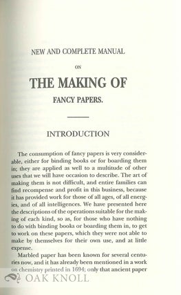 NEW AND COMPLETE MANUAL ON THE MAKING OF FANCY PAPERS BY M. FICHTENBERG