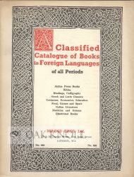 Order Nr. 106100 CATALOGUE OF BOOKS IN FOREIGN LANGUAGES OF ALL PERIODS CATALOGUE 666. 666