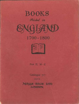 Order Nr. 106104 ENGLISH LITERATURE AND HISTORY OF THE 18TH CENTURY. 717 708.