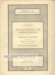 Order Nr. 106204 CATALOGUE OF THE MANUSCRIPTS AND CORRESPONDENCE OF ARNOLD BENNETT