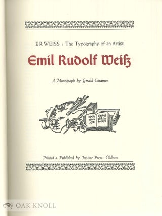 E.R. WEISS: THE TYPOGRAPHY OF AN ARTIST