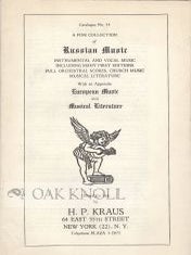 Order Nr. 106728 A FINE COLLECTION OF RUSSIAN MUSIC