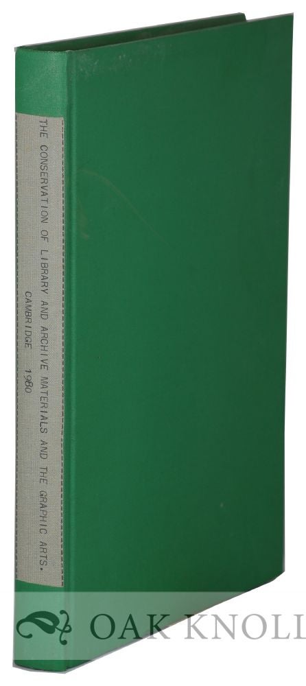 Order Nr. 106892 CONSERVATION OF LIBRARY AND ARCHIVE MATERIALS AND THE GRAPHIC ARTS
