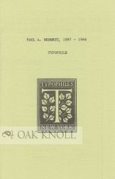 Order Nr. 106968 PAUL A. BENNETT, 1897-1966: TYPOPHILE
