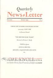 Order Nr. 107041 " CHECK LIST OF BOOK CLUB PUBLICATIONS 1914-1973." Duncan H. Olmstead, compiler
