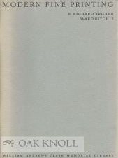 Order Nr. 108091 MODERN FINE PRINTING. H. Richard Archer, Ward Ritchie