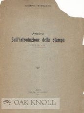 Order Nr. 108359 ANCORA: SULL'INTRODUZIONE DELLA STAMPA IN LECCE. Giuseppe Petraglione