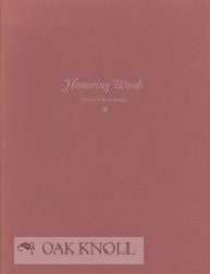 Order Nr. 108652 HONORING WORDS: THE ART OF BOOK DESIGN