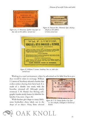 CANADIAN BINDERS' TICKETS AND BOOKSELLERS' LABELS