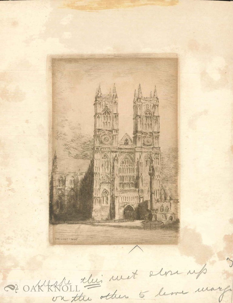Order Nr. 108953 Three etchings by John Sloan for the series of etchings entitled Westminster Abbey