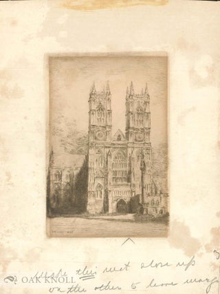 Three etchings by John Sloan for the series of etchings entitled Westminster Abbey