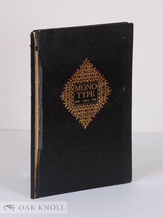 Order Nr. 109124 MONOTYPE, PUBLISHED BY THE LANSTON MONOTYPE MACHINE COMPANY. Lanston