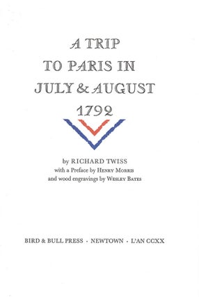 A TRIP TO PARIS IN JULY & AUGUST 1792.