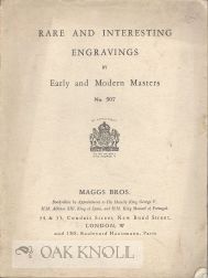 Order Nr. 109393 CATALOGUE OF RARE AND INTERESTING ENGRAVINGS BY EARLY AND MODERN MASTERS WATER...