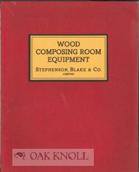 Order Nr. 109639 WOOD COMPOSING ROOM EQUIPMENT MACHINERY. Stephenson