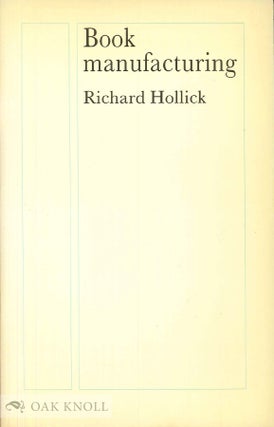 Order Nr. 109820 BOOK MANUFACTURING. Richard Hollick