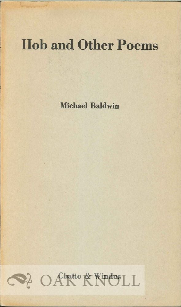 Order Nr. 112342 HOB AND OTHER POEMS. Michael Baldwin.