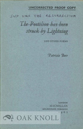 Order Nr. 112376 JUST LIKE THE RESURRECTION AND OTHER POEMS. Patricia Beer