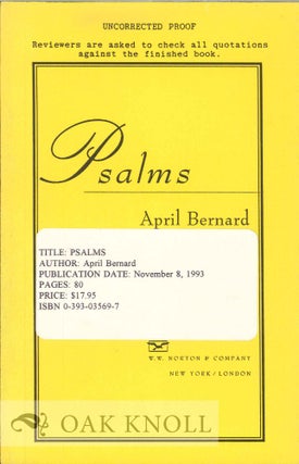 Order Nr. 112398 PSALMS. April Bernard