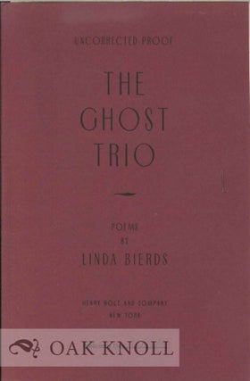 Order Nr. 112406 THE GHOST TRIO: POEMS. Linda Bierds