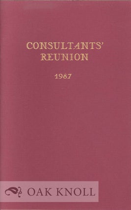 Order Nr. 112606 CONSULTANTS' REUNION 1987, A KEEPSAKE ANTHOLOGY