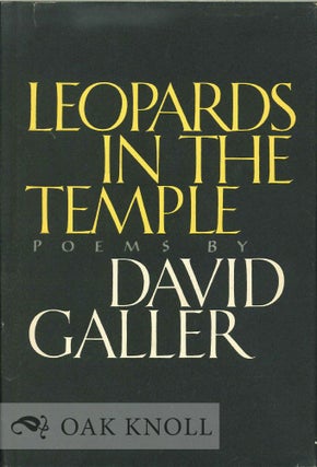 Order Nr. 112817 LEOPARDS IN THE TEMPLE, POEMS. David Galler
