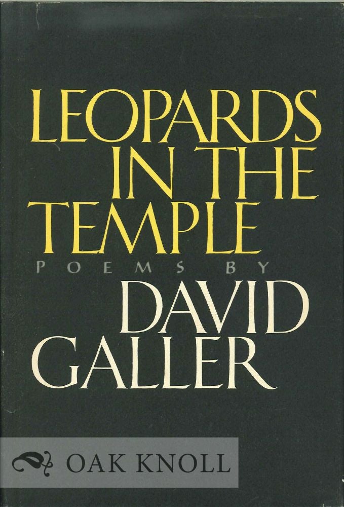 Order Nr. 112817 LEOPARDS IN THE TEMPLE, POEMS. David Galler.