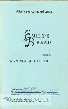 Order Nr. 112854 EMILY'S BREAD, POEMS. Sandra M. Gilbert