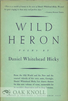 Order Nr. 112996 WILD HERON, POEMS. Daniel Whitehead Hicky