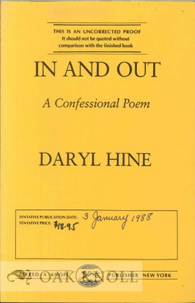 Order Nr. 113010 IN AN OUT, A CONFESSIONAL POEM. Daryl Hine