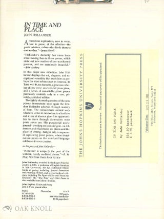 Order Nr. 113037 IN TIME AND PLACE. John Hollander