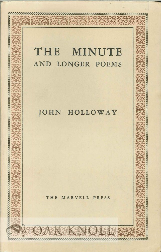 Order Nr. 113044 THE MINUTE AND LONGER POEMS. John Holloway.