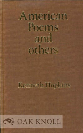 Order Nr. 113053 AMERICAN POEMS AND OTHERS. Kenneth Hopkins