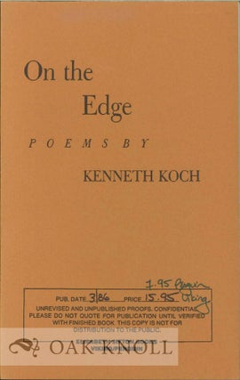 Order Nr. 113167 ON THE EDGE, POEMS. Kenneth Koch