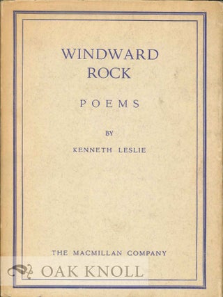 Order Nr. 113220 WINDWARD ROCK, POEMS. Kenneth Leslie