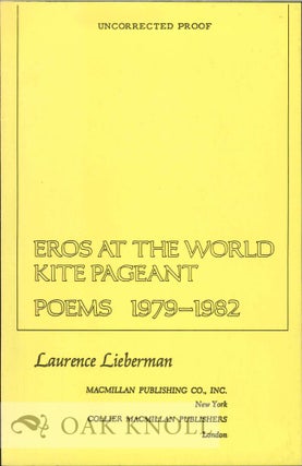 Order Nr. 113239 EROS AT THE WORLD KITE PAGEANT, POEMS 1979-1982. Laurence Lieberman