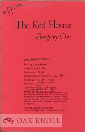 Order Nr. 113553 THE RED HOUSE. Gregory Orr