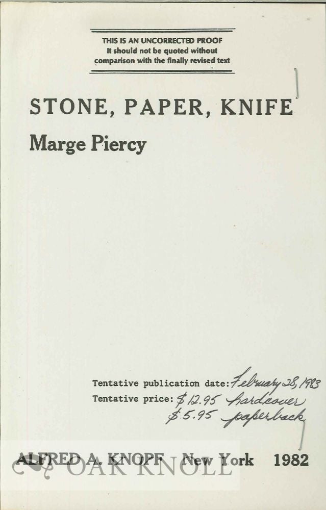 Order Nr. 113623 STONE, PAPER, KNIFE. Marge Piercy.