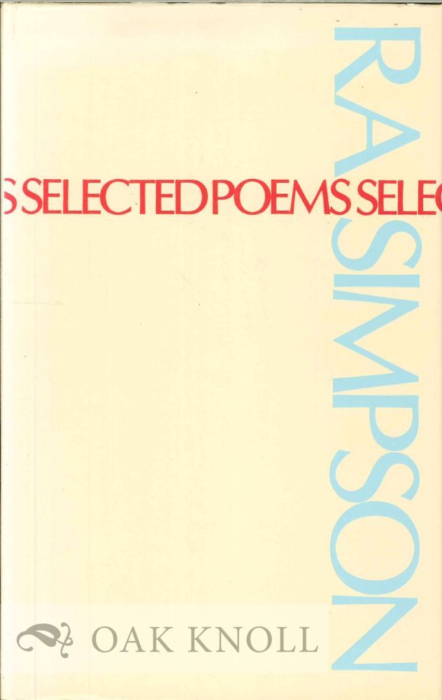 Sipon R A SELECTED POEMS | R. A Simpson