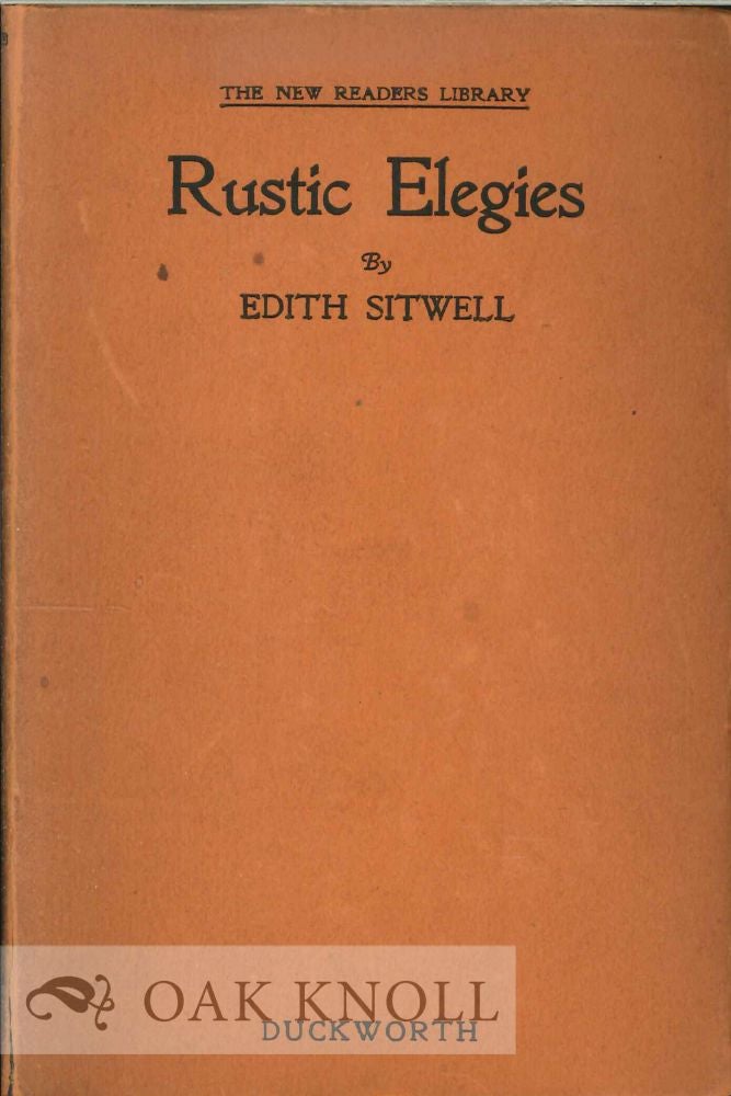 Order Nr. 113862 RUSTIC ELEGIES. Edith Sitwell.