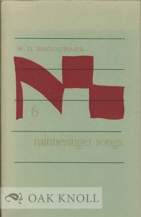 Order Nr. 113893 SIX MINNESINGER SONGS. W. D. Snodgrass