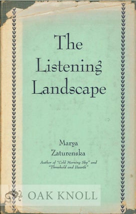 Order Nr. 114182 THE LISTENING LANDSCAPE. Marya Zaturenska