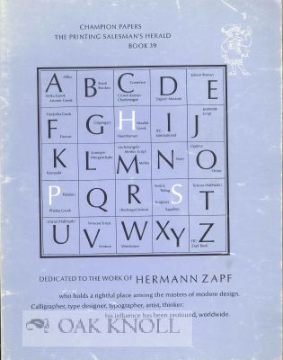 Order Nr. 114284 CHAMPION PAPERS, THE PRINTING SALESMAN'S HERALD, BOOK 39, DEDICATED TO THE WORK OF HERMANN ZAPF.
