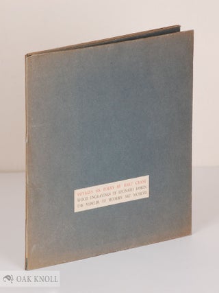 Order Nr. 114358 VOYAGES, SIX POEMS FROM WHITE BUILDINGS. Hart Crane
