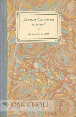 Order Nr. 114414 JACQUES CASANOVA DE SEINGALT, AN ADDRESS TO THE PHILOBIBLON CLUB OF...