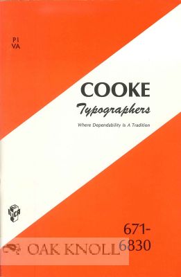 Order Nr. 114781 COOKE TYPOGRAPHERS