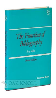 Order Nr. 114811 THE FUNCTION OF BIBLIOGRAPHY. Roy Stokes