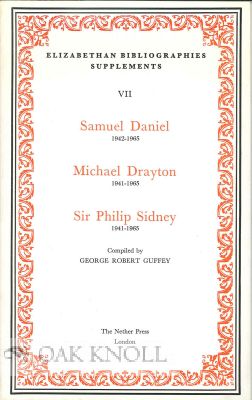 Order Nr. 115027 SAMUEL DANIEL 1942-1965 MICHAEL DRAYTON 1941-1965 SIR PHILIP SIDNEY 1941-1965. George Robert Guffey, compiler.