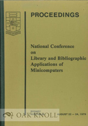 Order Nr. 115050 PROCEEDINGS NATIONAL CONFERENCE ON LIBRARY AND BIBLIOGRAPHIC APPLICATIONS OF...