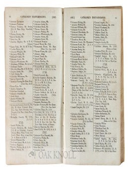 CATALOGUS SENATUS ACADEMICI EORUM QUI MUNERA ET OFFICIA GESSERUNT, QUIQUE ALICUJUS GRADUS LAUREA DONATI SUNT IN UNIVERSITATE HARVARDIANA, CANTABRIGIÆ IN REPUBLICA MASSACHUSETTENSI.